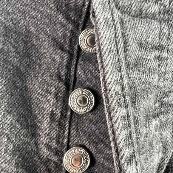 Levi's Jeans Women's 26x25* Ribcage High Rise Straight Ankle Black Denim Tag 26 - Picture 7 of 16